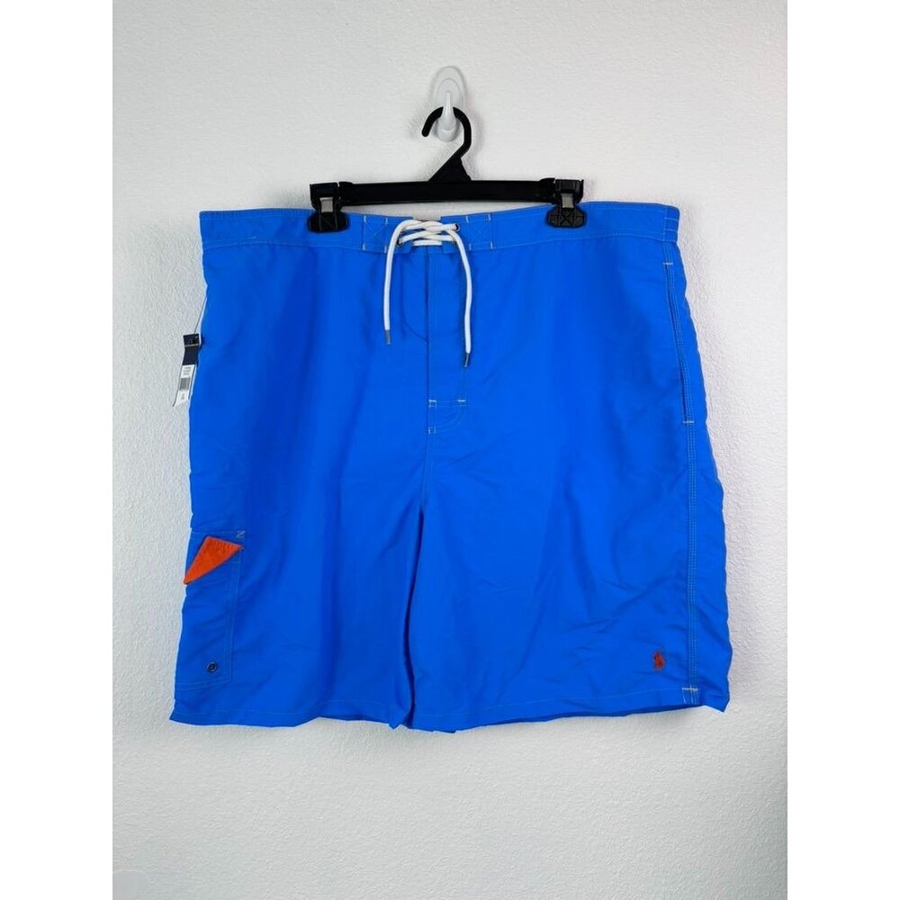 Polo Ralph Lauren men's 2XB classic jewel blue orange mesh lined swim trunks NWT